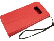 Funda tipo libro roja con soporte interno para Samsung Galaxy S8, G950